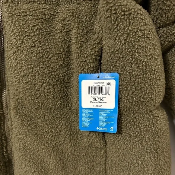 Women's Puffect Sherpa Jacket Size XL color Stone Green